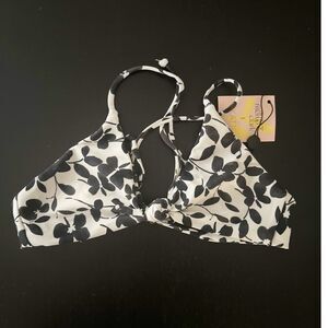 Skatie sarah bikini top greenwich black and white floral
